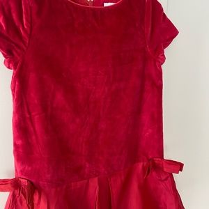 Jacadi red velvet girls dress